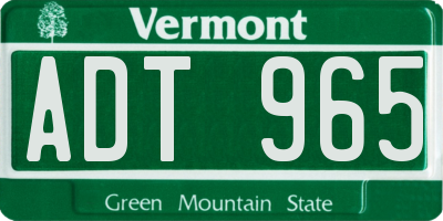 VT license plate ADT965