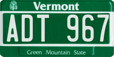 VT license plate ADT967