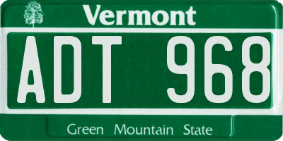 VT license plate ADT968