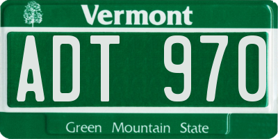 VT license plate ADT970