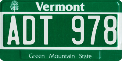 VT license plate ADT978