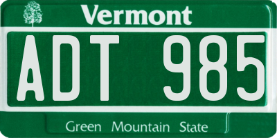 VT license plate ADT985