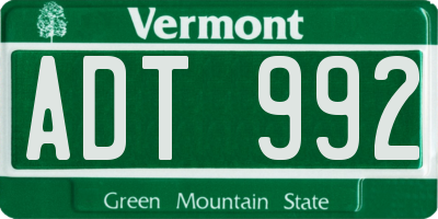 VT license plate ADT992