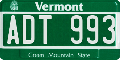 VT license plate ADT993