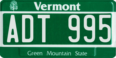 VT license plate ADT995