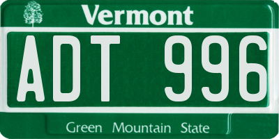 VT license plate ADT996