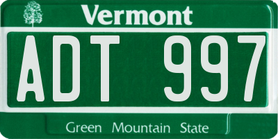 VT license plate ADT997