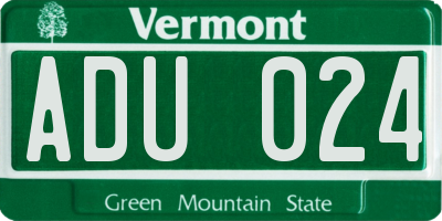 VT license plate ADU024