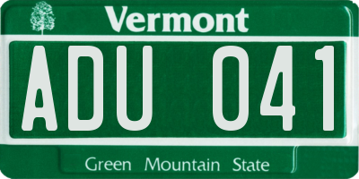 VT license plate ADU041