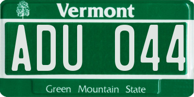 VT license plate ADU044