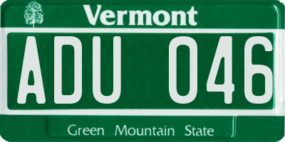 VT license plate ADU046