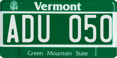 VT license plate ADU050