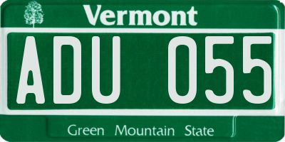VT license plate ADU055