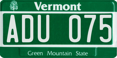 VT license plate ADU075