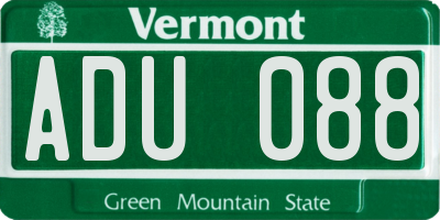 VT license plate ADU088