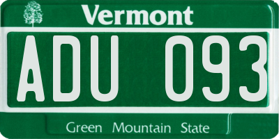VT license plate ADU093