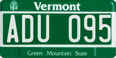 VT license plate ADU095