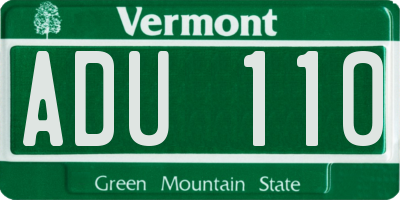 VT license plate ADU110
