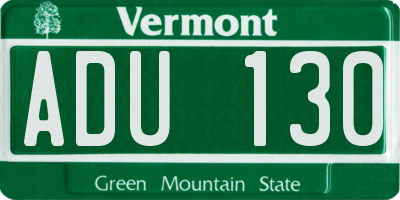 VT license plate ADU130