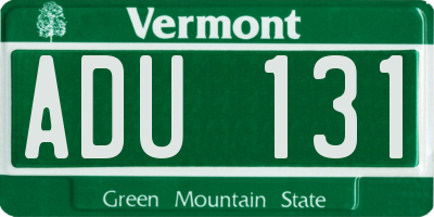 VT license plate ADU131