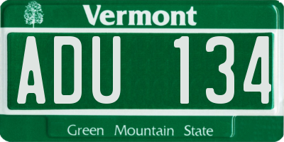 VT license plate ADU134