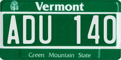 VT license plate ADU140