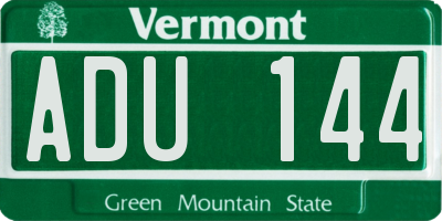VT license plate ADU144