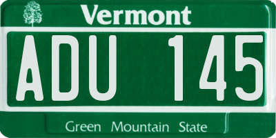VT license plate ADU145