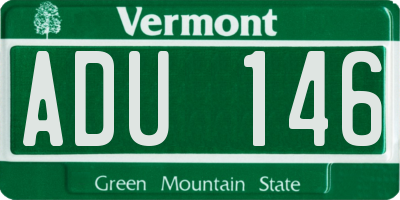 VT license plate ADU146