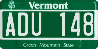 VT license plate ADU148