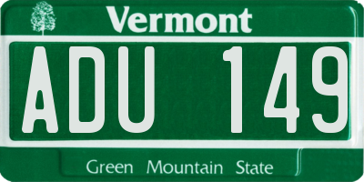 VT license plate ADU149