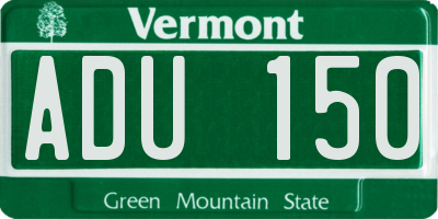 VT license plate ADU150