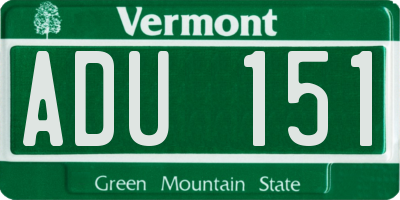 VT license plate ADU151