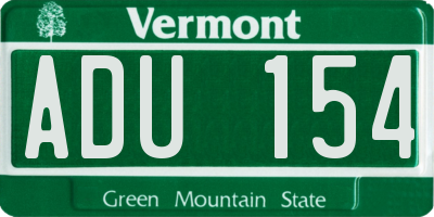 VT license plate ADU154