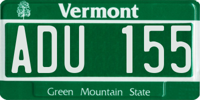 VT license plate ADU155