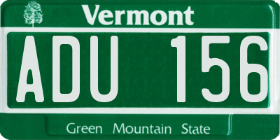 VT license plate ADU156