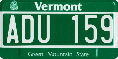 VT license plate ADU159