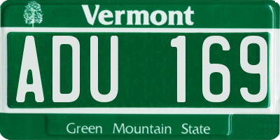 VT license plate ADU169