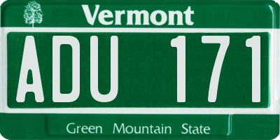 VT license plate ADU171