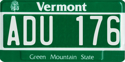 VT license plate ADU176