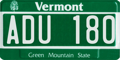 VT license plate ADU180