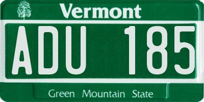 VT license plate ADU185
