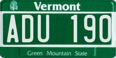 VT license plate ADU190