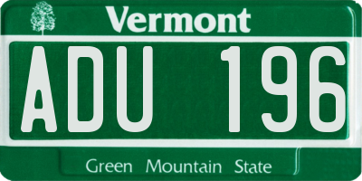 VT license plate ADU196