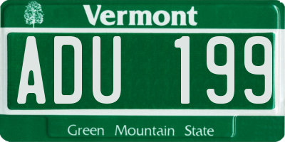 VT license plate ADU199