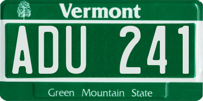 VT license plate ADU241