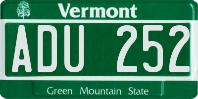 VT license plate ADU252