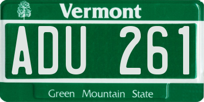 VT license plate ADU261