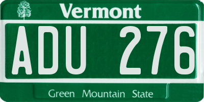 VT license plate ADU276