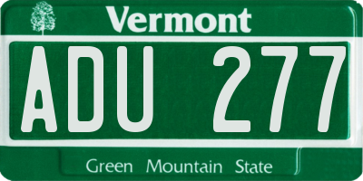 VT license plate ADU277